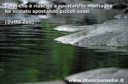 Colui che è riuscito a spostare la montagna ha iniziato spostando piccoli sassi (Detto Zen)