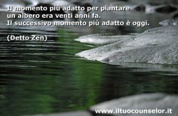 “Il momento più adatto per piantare un albero era venti anni fa. Il successivo momento più adatto è oggi.” (Detto Zen)