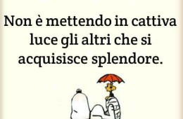 “Non è mettendo in cattiva luce gli altri che si acquisisce splendore”