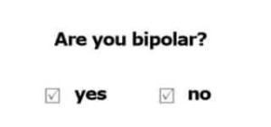 "Are you bipolar? Yes - No"