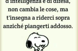 “L’ironia è la più alta forma d’intelligenza e di difesa, non cambia le cose, ma t’insegna a riderci sopra anziché piangerti addosso.”