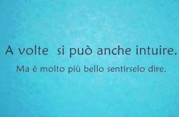 “A volte si può anche intuire. Ma è molto più bello sentirselo dire.” (Anonimo)