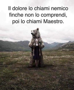 “Il dolore lo chiami nemico finché non lo comprendi, poi lo chiami Maestro.” (Cit.)