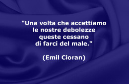 “Una volta che accettiamo le nostre debolezze queste cessano di farci del male.” (Emil Cioran)